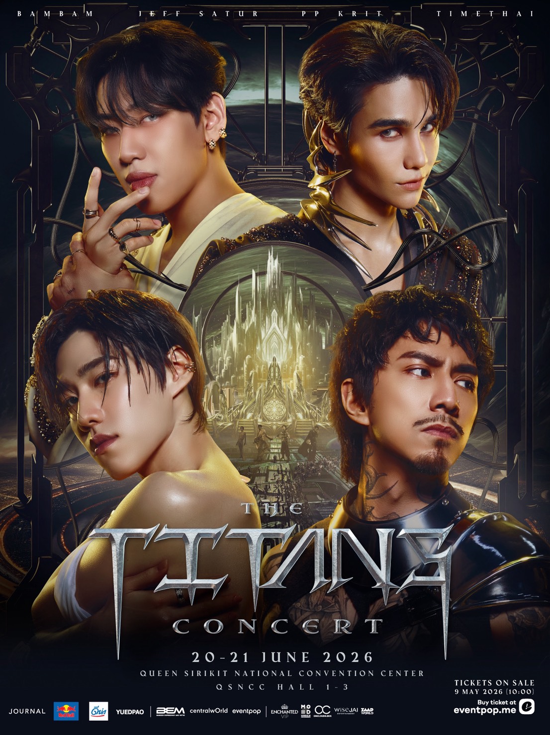 1777782952281 “THE TITANS CONCERT” การรวมตัวครั้งแรกของ “BAMBAM-JEFF SATUR-PP KRIT-TIMETHAI” เสาร์ที่ 20 และ วันอาทิตย์ที่ 21 มิถุนายน 2569 นี้ ณ ศูนย์การประชุมแห่งชาติสิริกิติ์