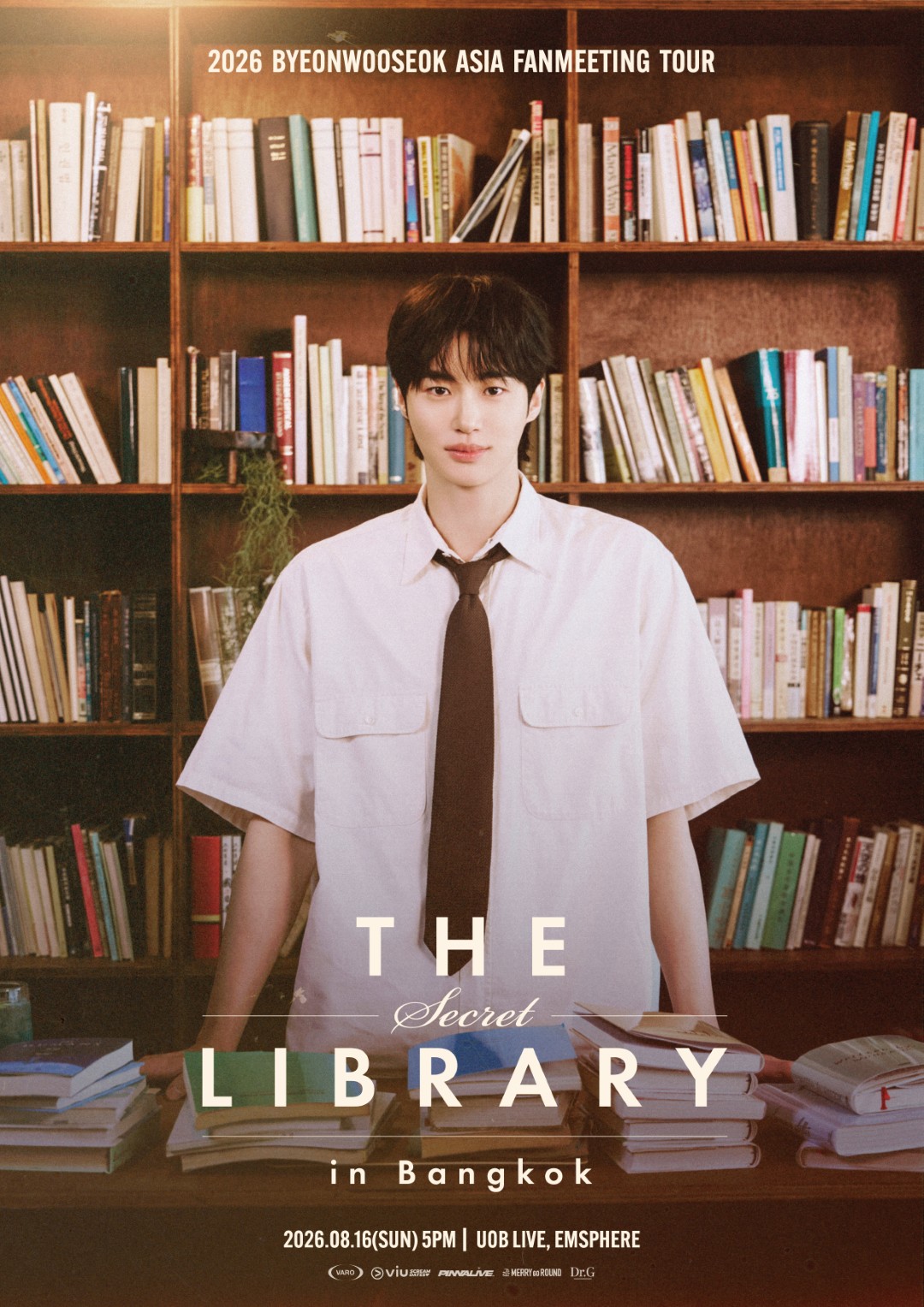 BWS MAIN POSTER BKK 090626 “บยอนอูซอก” คัมแบ็กมาแฟนมีตติ้ง “2026 ByeonWooSeok Asia Fanmeeting Tour <The Secret Library> in Bangkok ” 16 สิงหาคม 2569 ณ UOB LIVE, EMSPHERE