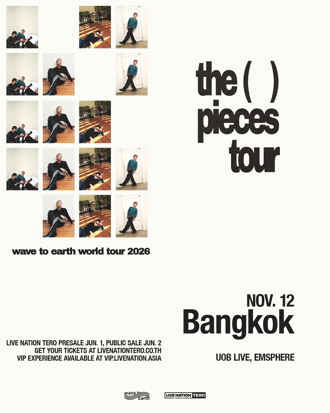 ‘wave to earth’ ประกาศเวิลด์ทัวร์ ‘the piece tour’ กรุงเทพฯ เจอกัน 12 พฤศจิกายนนี้ ที่ยูโอบี ไลฟ์ 2 ‘wave to earth’ ประกาศเวิลด์ทัวร์ ‘the piece tour’ กรุงเทพฯ เจอกัน 12 พฤศจิกายนนี้ ที่ยูโอบี ไลฟ์