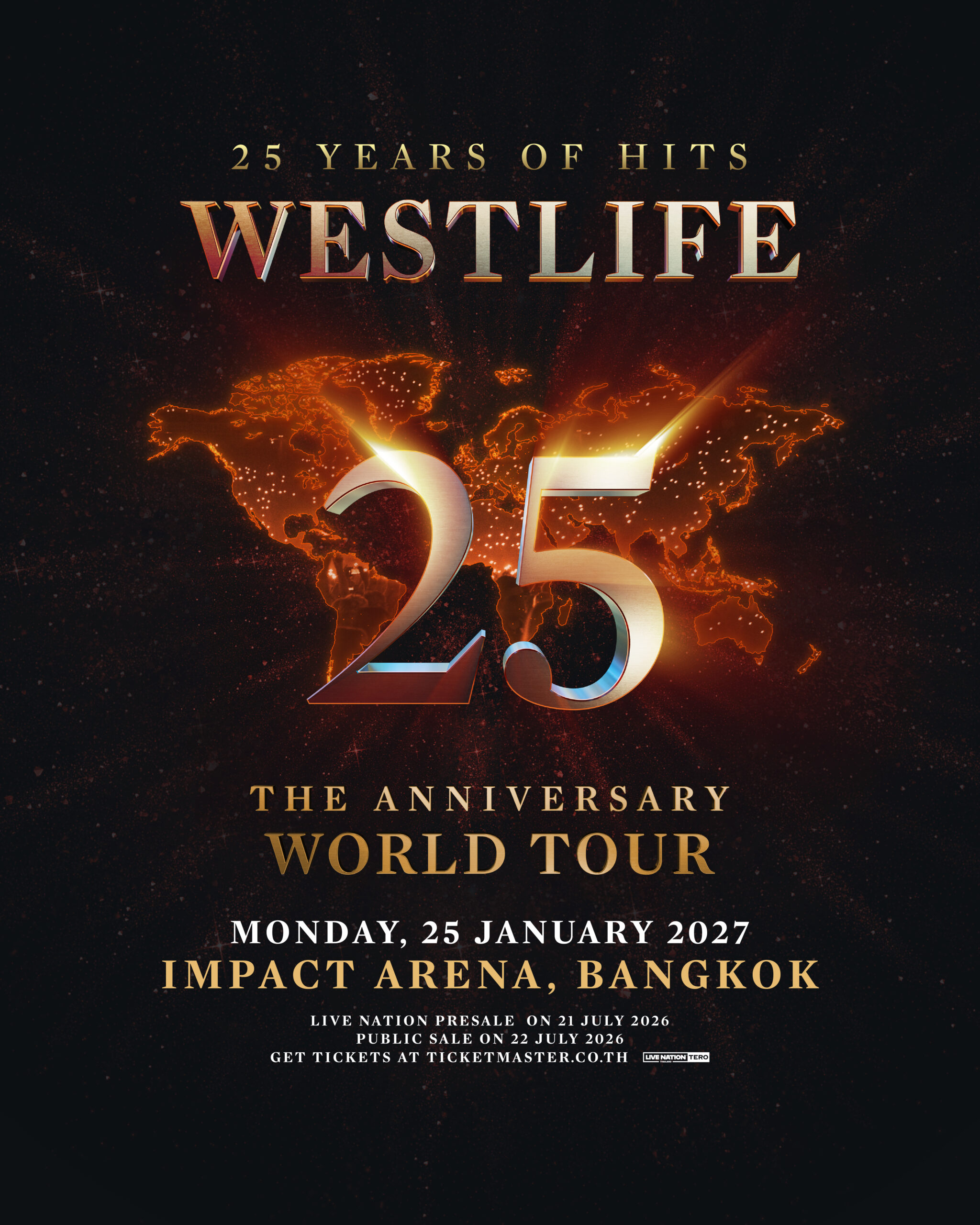 แฟนยุค 90 ห้ามพลาด! Westlife คัมแบ็กไทยแลนด์ ฉลองครบรอบ 25 ปีสุดยิ่งใหญ่ 25 มกราคม 2570 ที่อิมแพ็ค อารีน่า 1 01 WESTLIFE25 BANGKOK 1080pxx1350px PRESALE 0 scaled แฟนยุค 90 ห้ามพลาด! Westlife คัมแบ็กไทยแลนด์ ฉลองครบรอบ 25 ปีสุดยิ่งใหญ่ 25 มกราคม 2570 ที่อิมแพ็ค อารีน่า