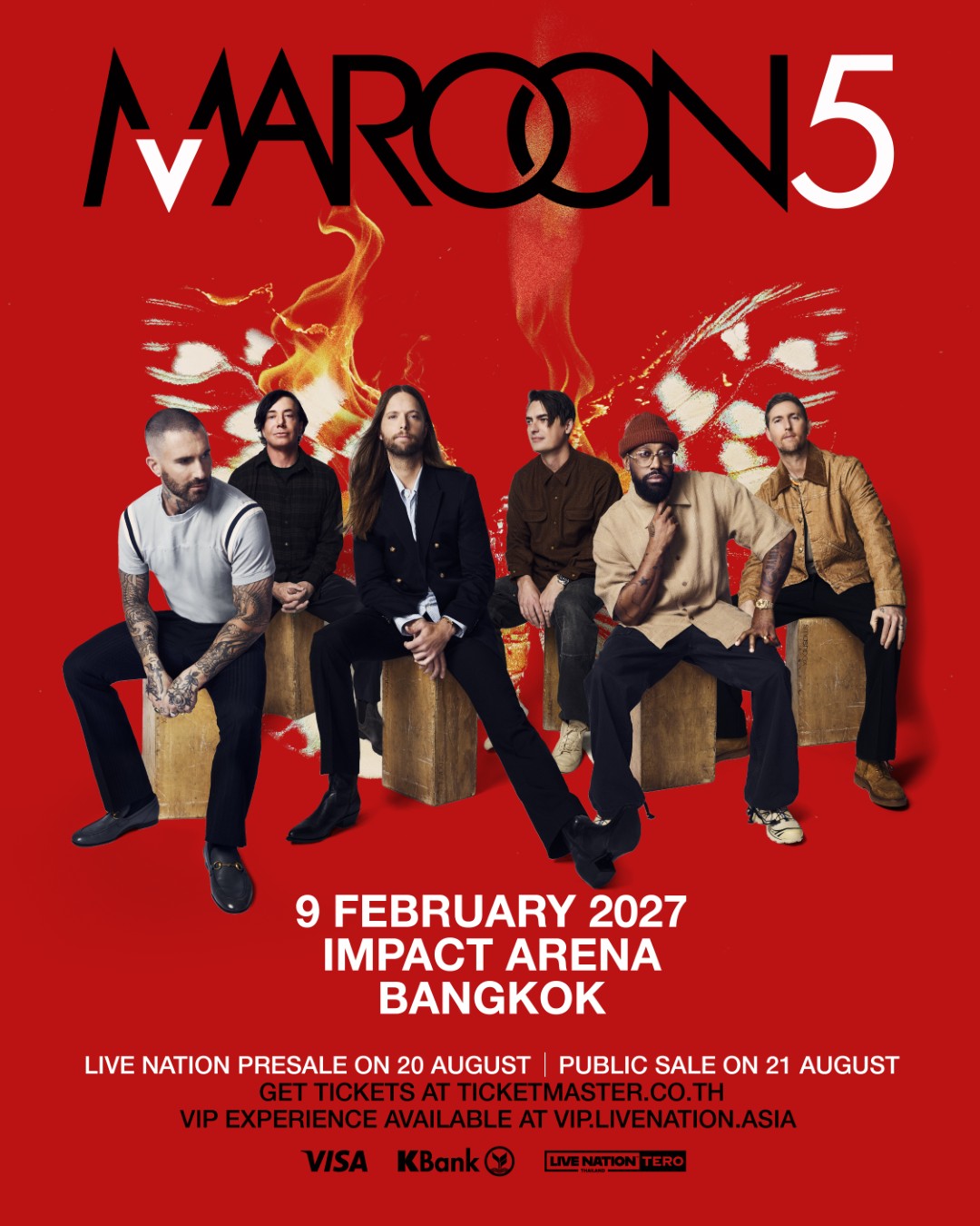 Maroon5 Bangkok Social Media 1080x1350px FBIG PRESALE MAROON 5 พร้อมเจอแฟน ๆ ไทย อีกครั้งใน MAROON 5 Asia 2027 วันแสดง 9 กุมภาพันธ์ 2570 ที่อิมแพ็ค อารีน่า