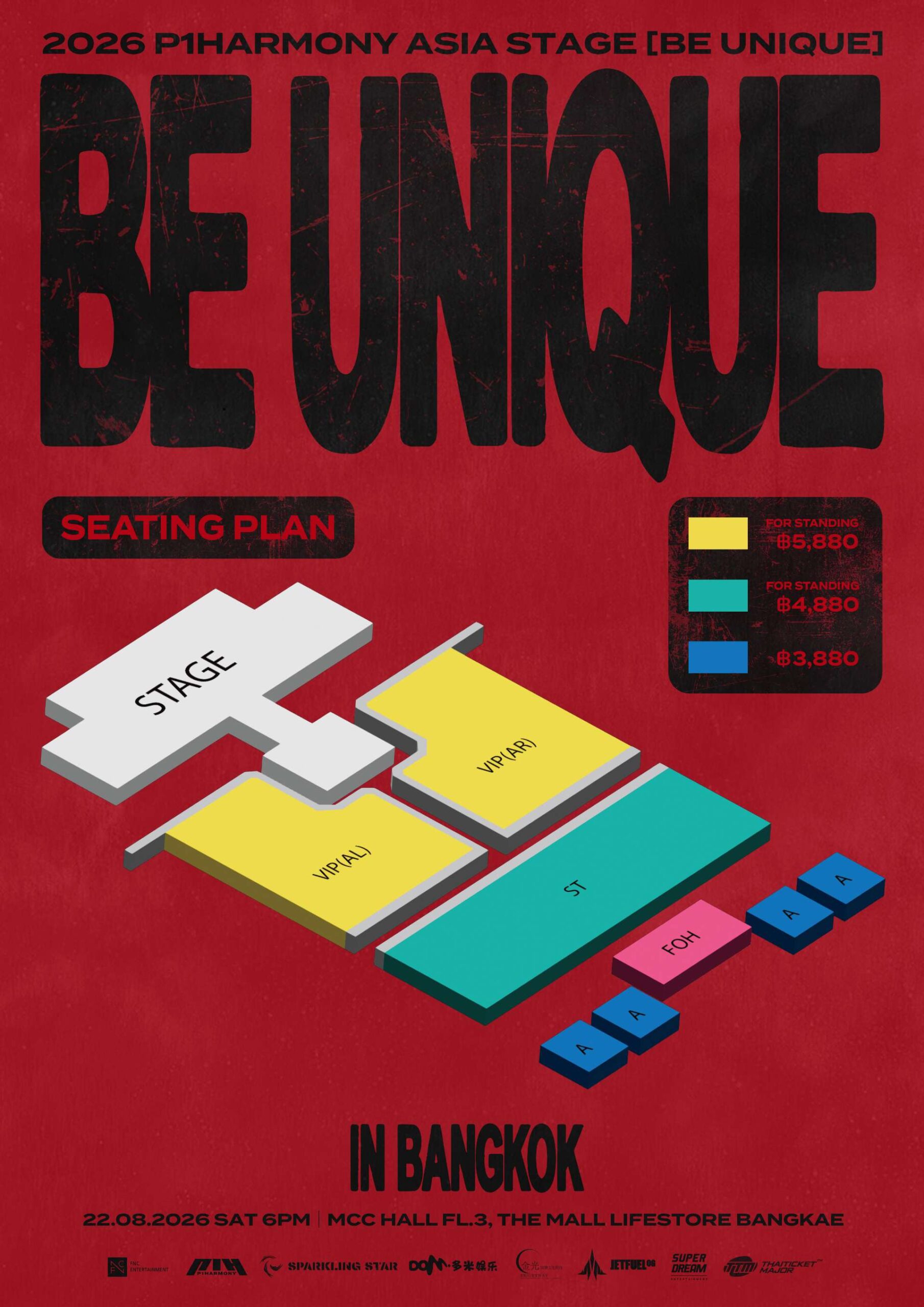 SEATMAP scaled P1Harmony ส่งคลิปสปอยล์!! คอนเสิร์ตใหญ่  2026 P1Harmony ASIA STAGE [BE UNIQUE] IN BANGKOK
