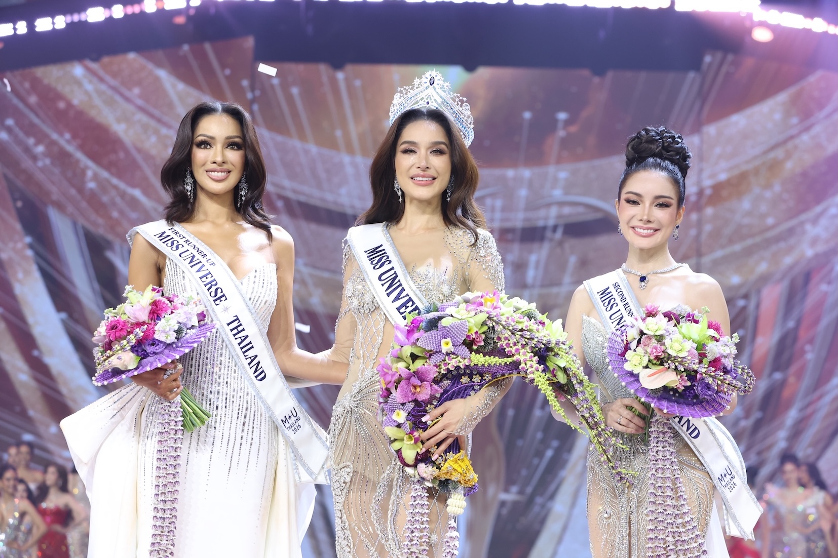 ทารีน่าและรองทั้ง 2 ตำแหน่ง “ทารีน่า โบเทส” คว้ามงกุฏ Miss Universe Thailand 2026