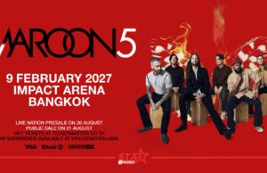 MAROON 5 พร้อมเจอแฟน ๆ ไทย อีกครั้งใน MAROON 5 Asia 2027 วันแสดง 9 กุมภาพันธ์ 2570 ที่อิมแพ็ค อารีน่า