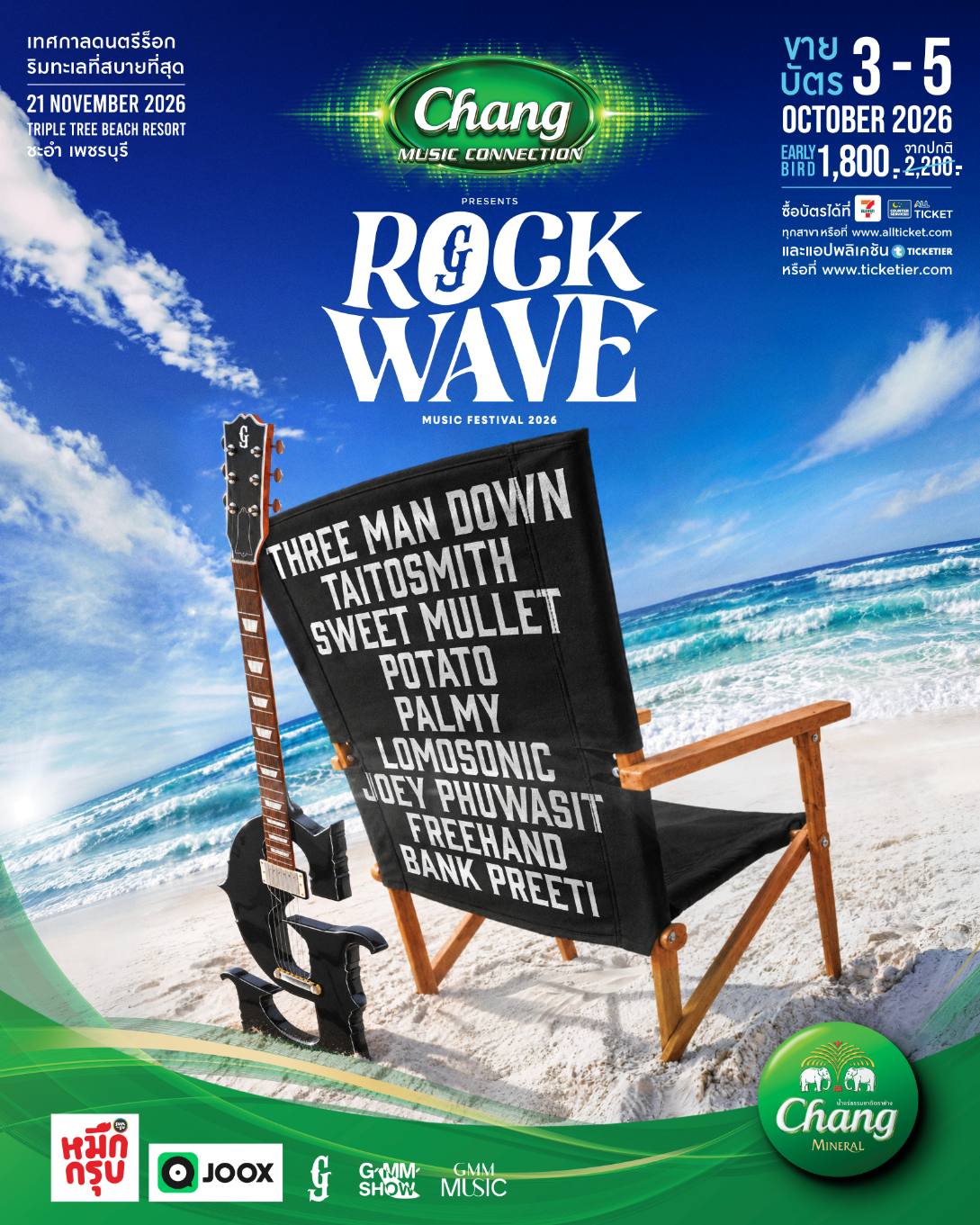 “Rock Wave 2026” ครั้งแรกที่จะเปลี่ยนหาดชะอำให้เป็นสวรรค์ของชาวร็อก จัดเต็มไลน์อัป 9 ศิลปิน เจอกัน 21 พฤศจิกายนนี้!!! 1 1789746465053 “Rock Wave 2026” ครั้งแรกที่จะเปลี่ยนหาดชะอำให้เป็นสวรรค์ของชาวร็อก จัดเต็มไลน์อัป 9 ศิลปิน เจอกัน 21 พฤศจิกายนนี้!!!