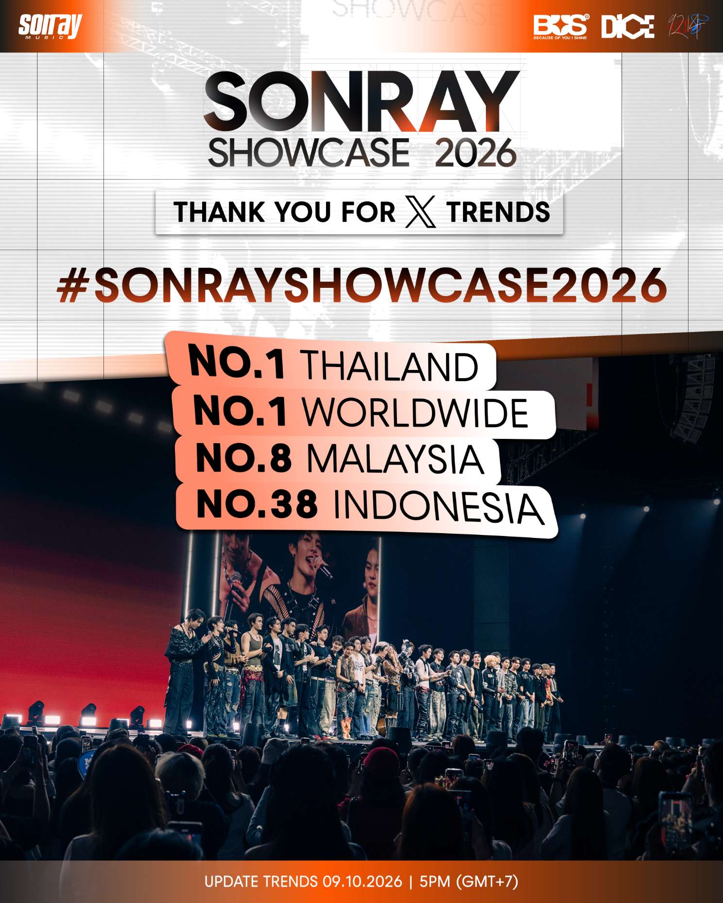 ‘SONRAY SHOWCASE 2026’ เสิร์ฟโชว์สุดอลังการ พร้อมทิ้งบอมบ์ข่าวใหญ่ NEXT STEP ศิลปินยกค่าย 2 X TRENDS Showcase ‘SONRAY SHOWCASE 2026’ เสิร์ฟโชว์สุดอลังการ พร้อมทิ้งบอมบ์ข่าวใหญ่ NEXT STEP ศิลปินยกค่าย